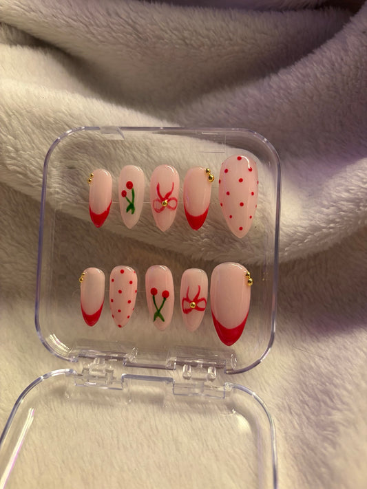 π Cherry Bow Press-On Nail Set π